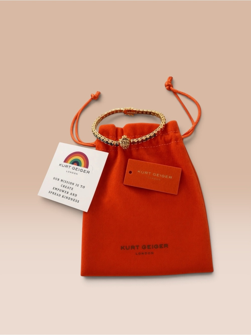 NWT Kurt Geiger London Rainbow Pave Eagle Head Hinged Bangle Bracelet
